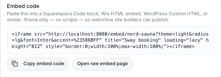 Copy embed code snippet