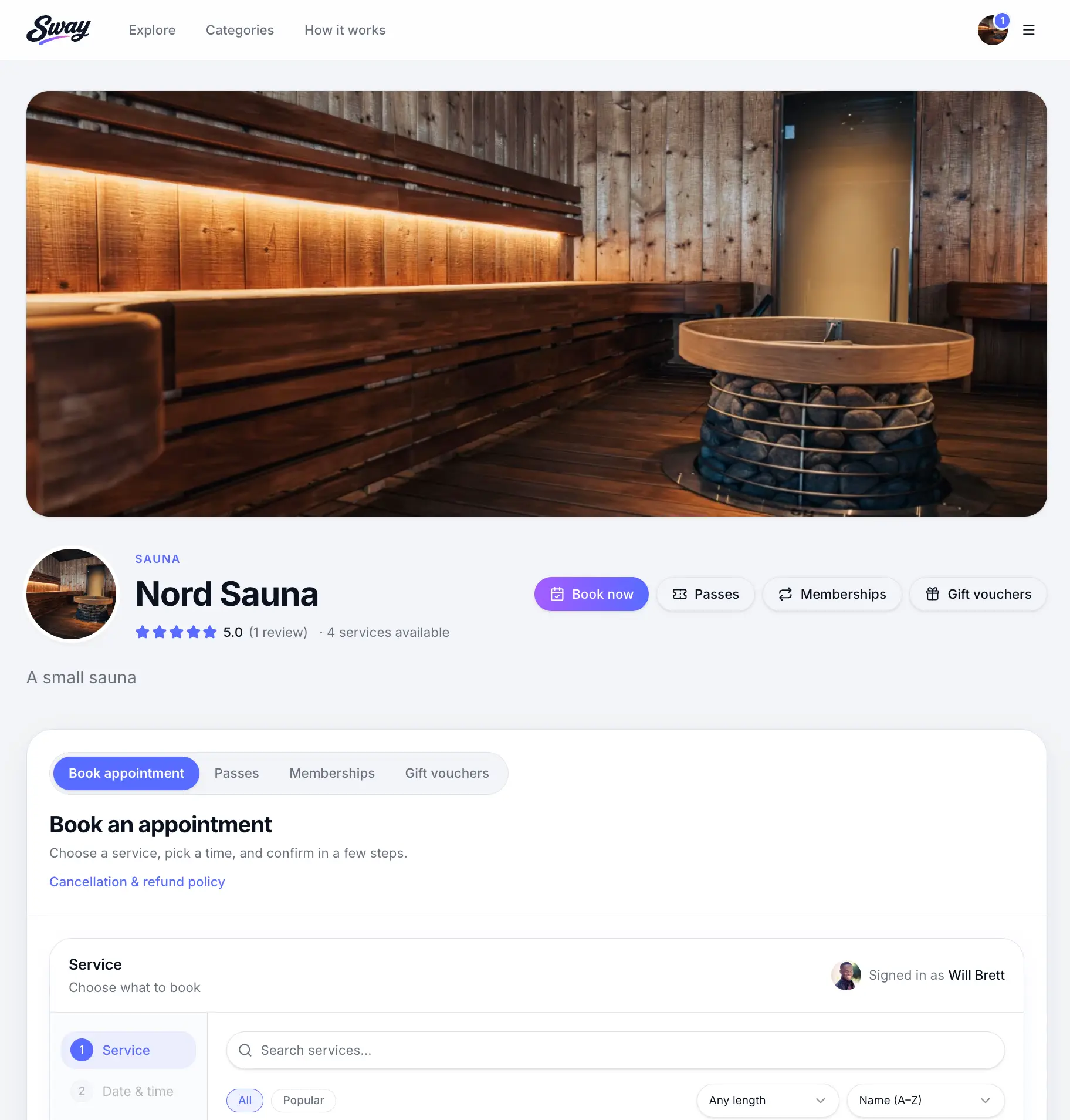 Preview public booking page