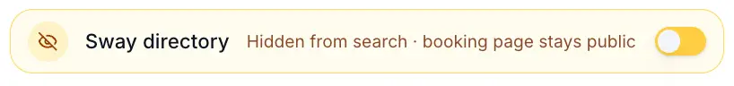 Directory listing toggle in business profile